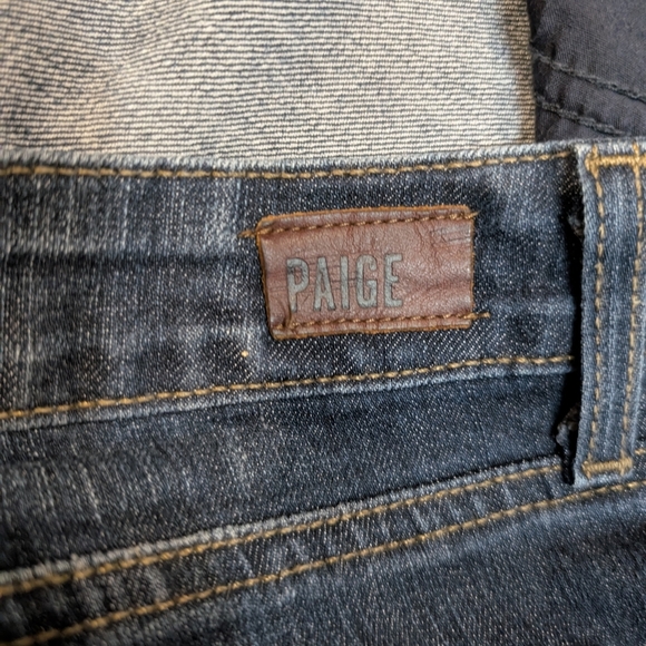 Paige Noah Flare Leg Jeans Women's 28 Dark Blue Low Rise - Picture 6 of 9